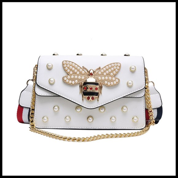 BEE SAC Handbags - NEW AVA Pearl Bee Shoulder Bag Crossbody